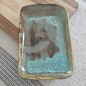 Handmade Studio Art pottery trinket tray/dish (decorative plate, serving tray)